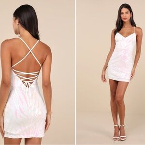 LULU's Prom Wedding Elegant Sexy Bustier Shimmer Sparkly Holiday Party Gold Mini